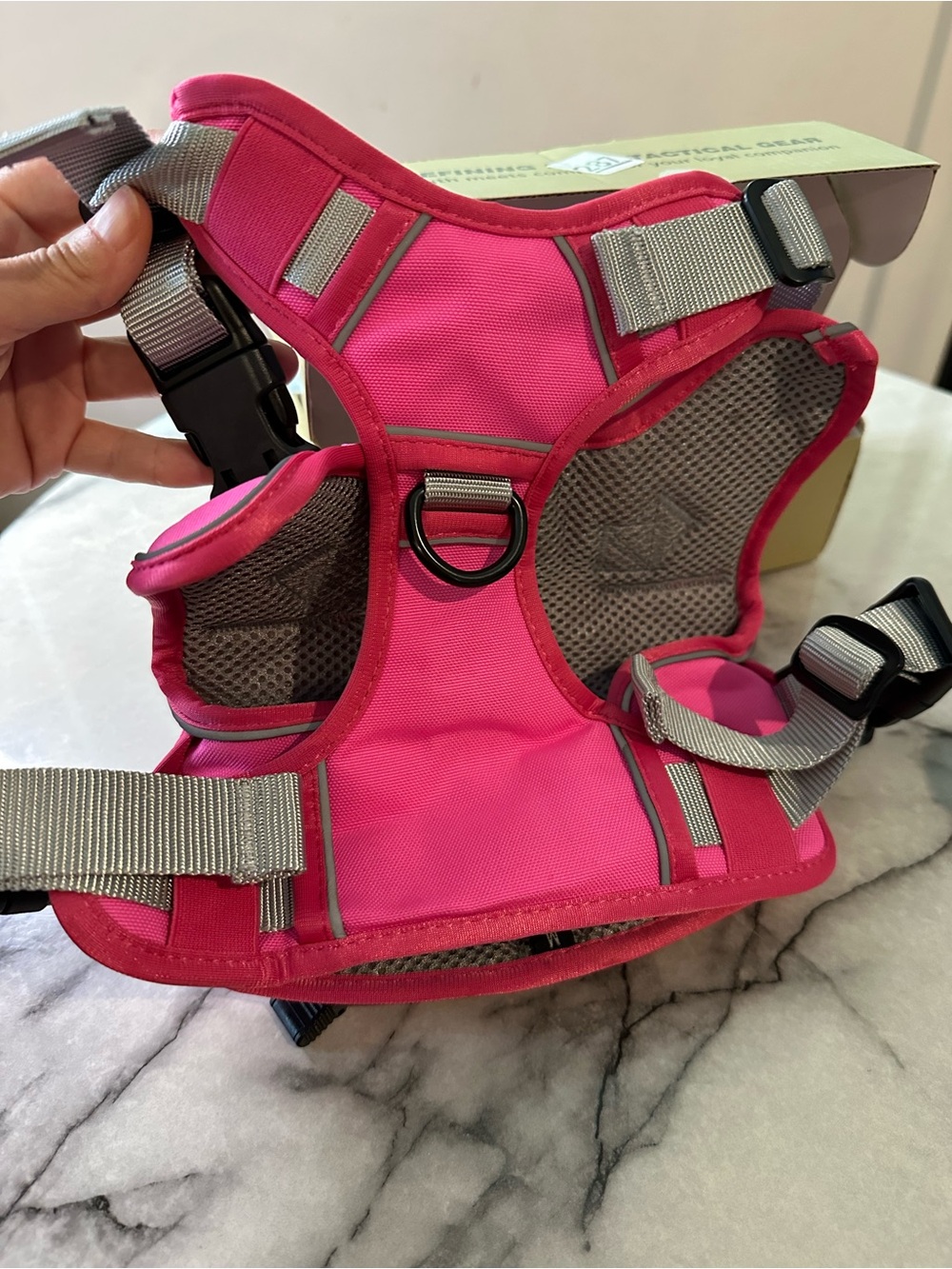 Adjustable Pink Reflective Dog Harness with Comfort Padding